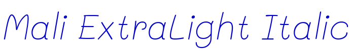 Mali ExtraLight Italic font